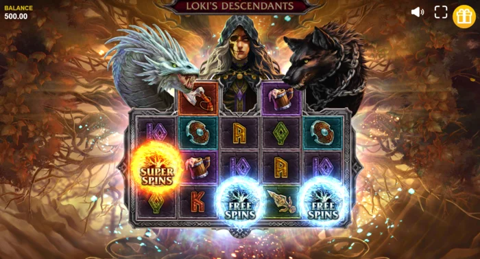 Loki's Descendants – Serpentine-funktionen aktiveras med diagonala Wilds